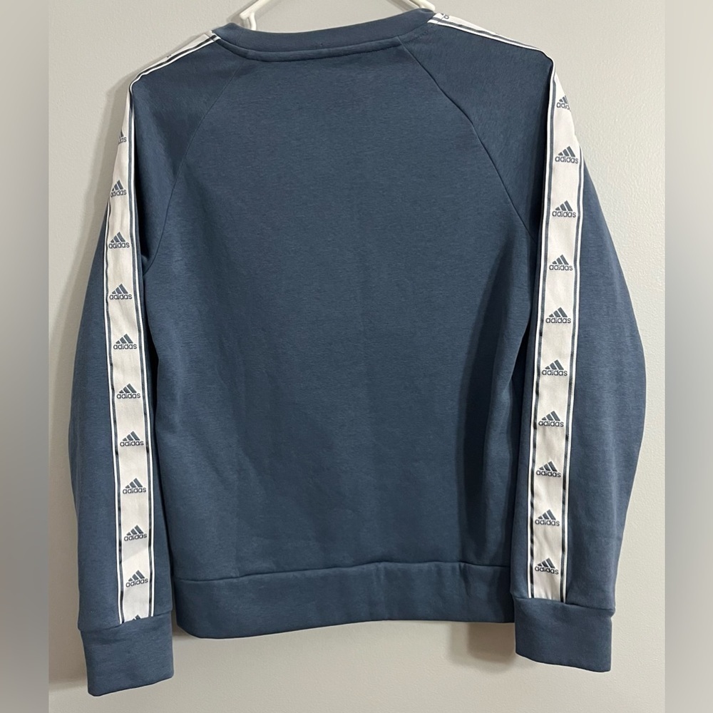 Adidas Women's Tiro Tape Crewneck Sweatshirt. Womens small Blue logo long sleeve - Picture 7 of 10